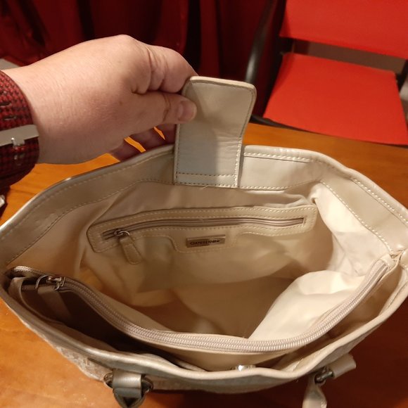 Gianni Bernini Jacquard Cream Colored Handbag - Picture 6 of 7